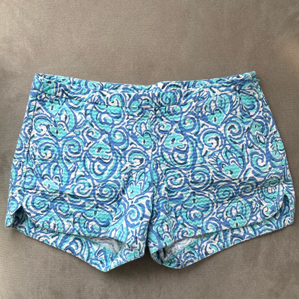 Lilly Pulitzer Fish Shorts Side Zip Sz 0